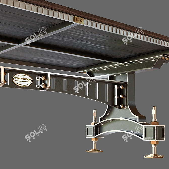 Industrial Steel Vintage Table: BRUNEL 3D model image 3