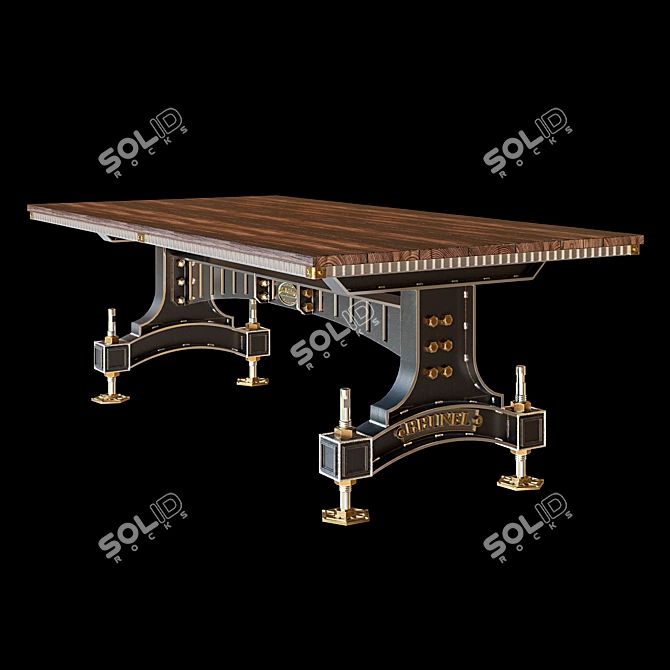 Industrial Steel Vintage Table: BRUNEL 3D model image 5