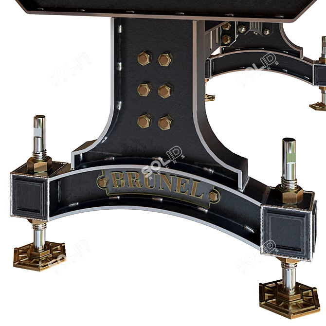 Industrial Steel Vintage Table: BRUNEL 3D model image 6