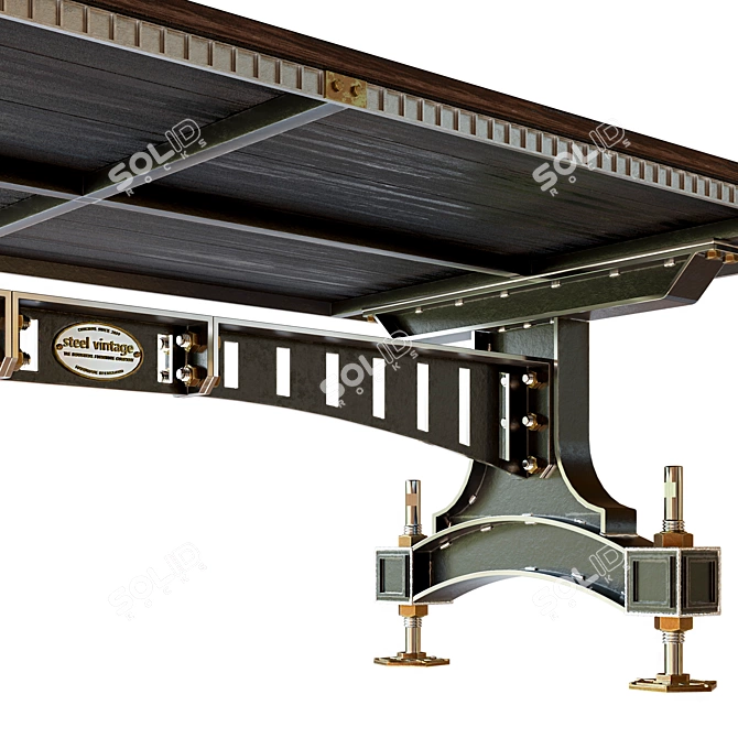 Industrial Steel Vintage Table: BRUNEL 3D model image 7