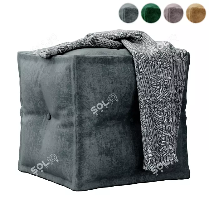 Berkeley Square Pouffe: Interlocking Elegance 3D model image 1