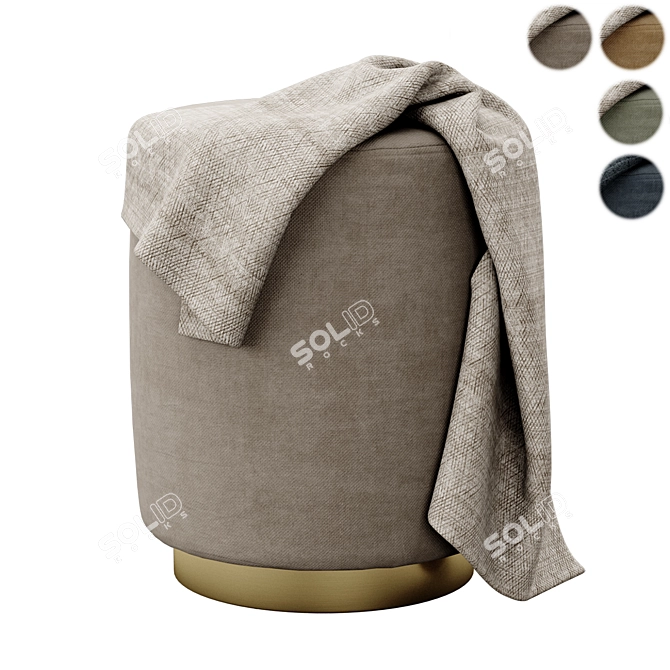 Opulent Opal Ottoman 3D model image 1