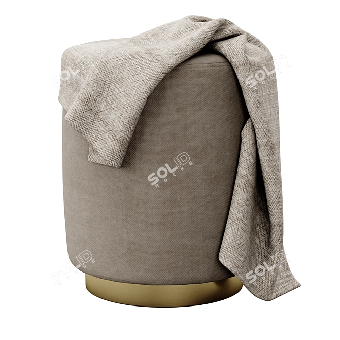 Opulent Opal Ottoman 3D model image 2