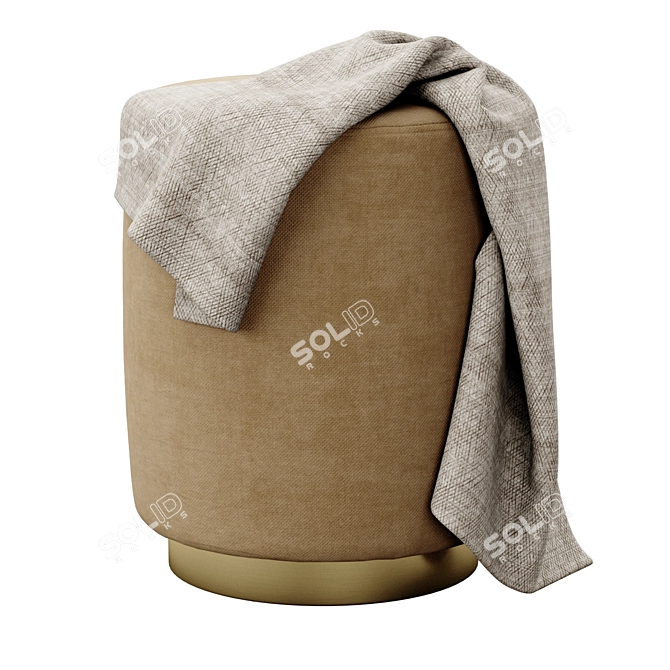 Opulent Opal Ottoman 3D model image 4