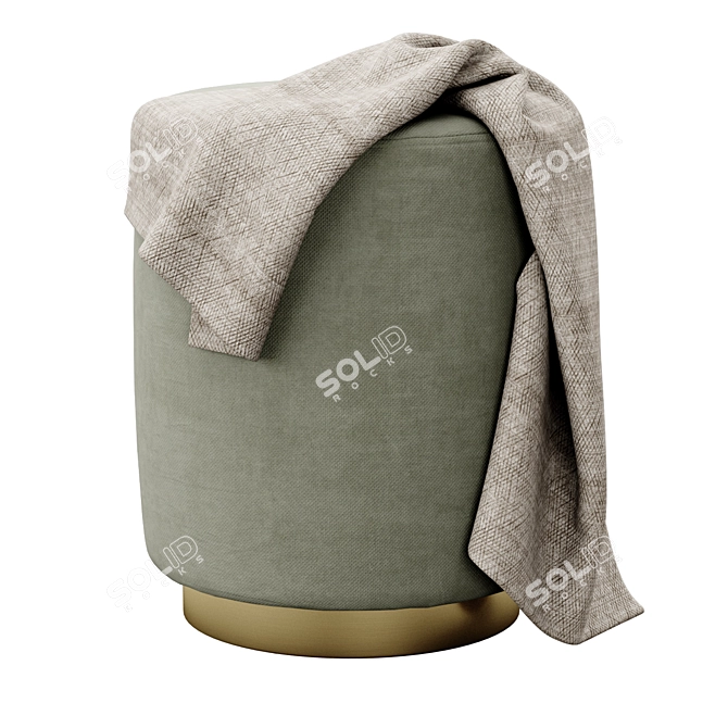 Opulent Opal Ottoman 3D model image 5