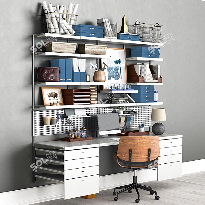 Office Workspace Organizer Set 3D model image 3