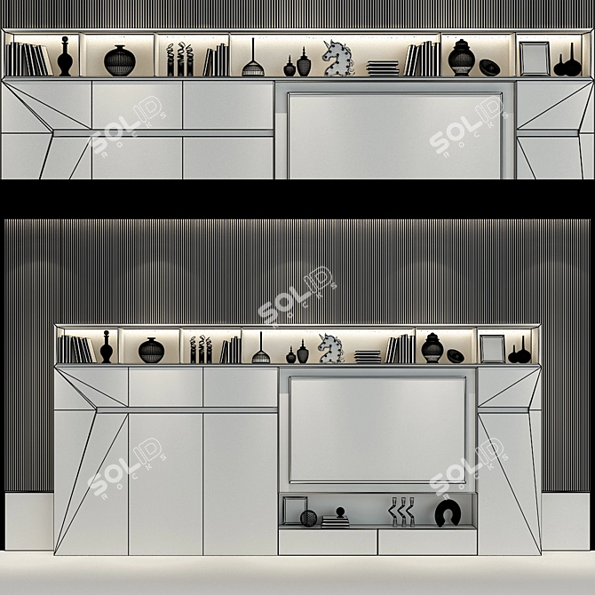 Modern TV Shelf 0339 3D model image 2