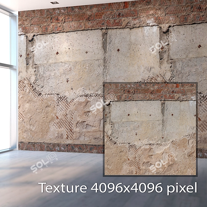 Seamless Custom Texture: High-Resolution Detailed Old Wall 3D model image 2