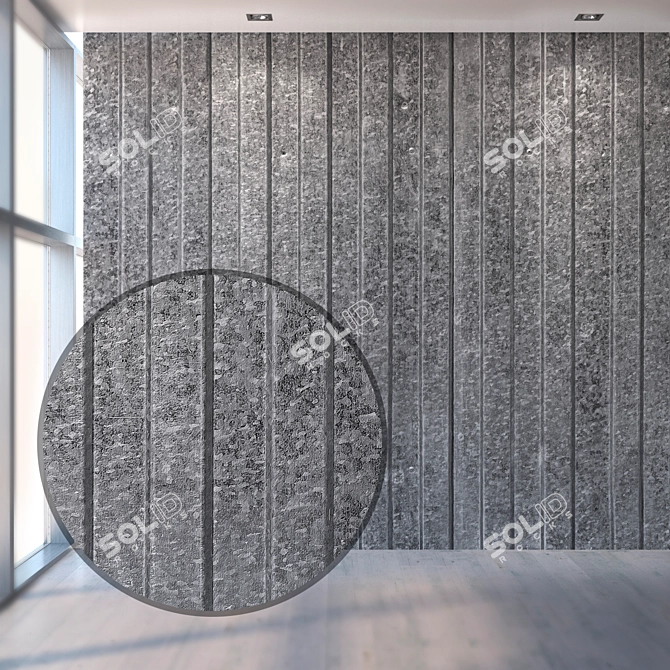 Title: Seamless Galvanized Metal Textured Wall 3D model image 1