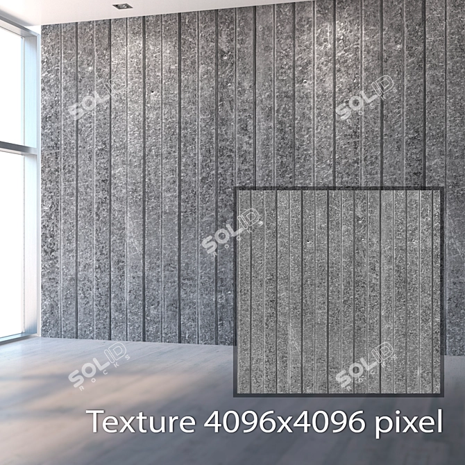 Title: Seamless Galvanized Metal Textured Wall 3D model image 2