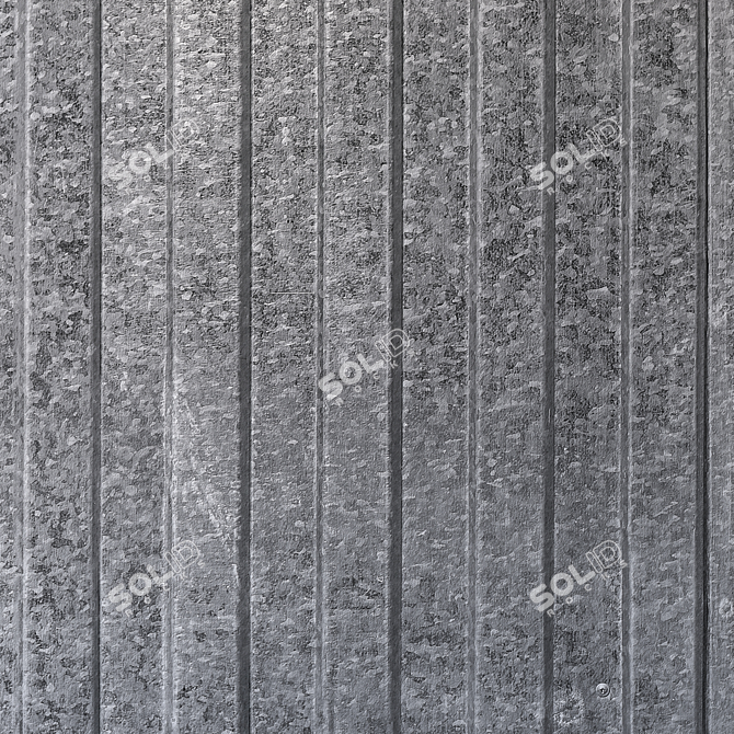 Title: Seamless Galvanized Metal Textured Wall 3D model image 3