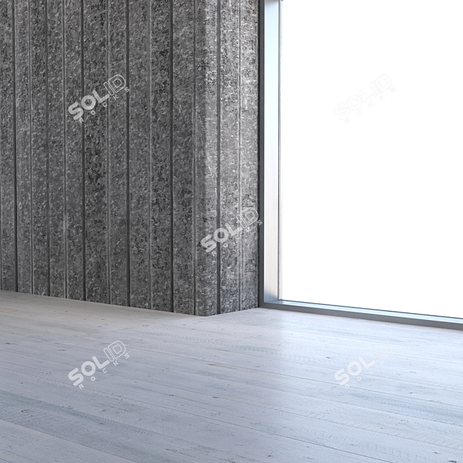 Title: Seamless Galvanized Metal Textured Wall 3D model image 4