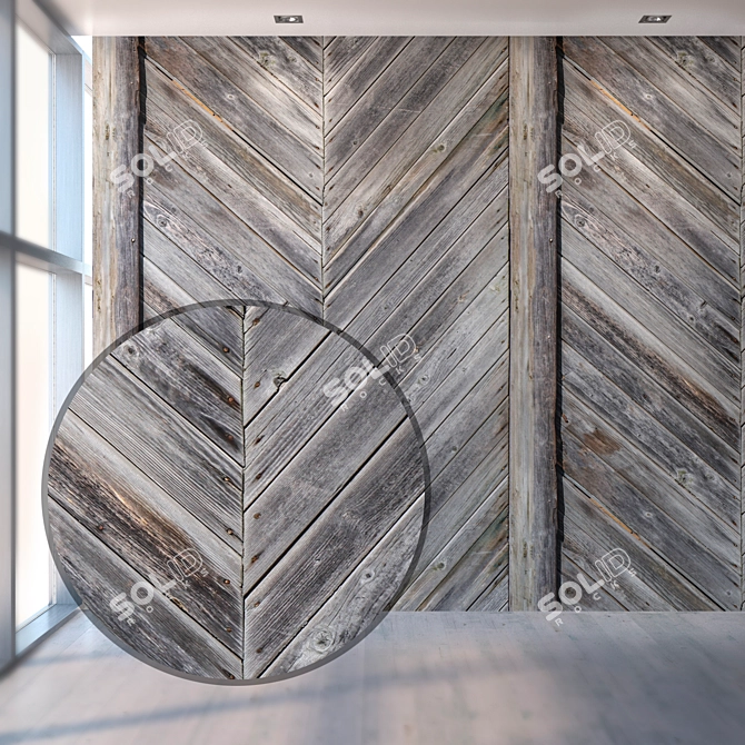 Seamless Wooden Wall Texture 3D model image 1