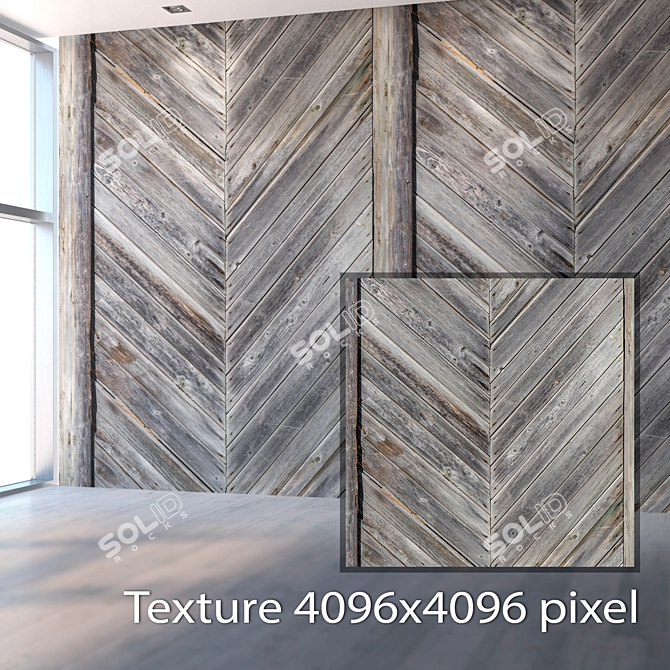 Seamless Wooden Wall Texture 3D model image 2