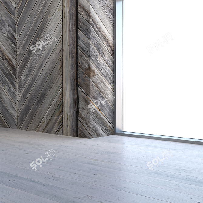 Seamless Wooden Wall Texture 3D model image 4