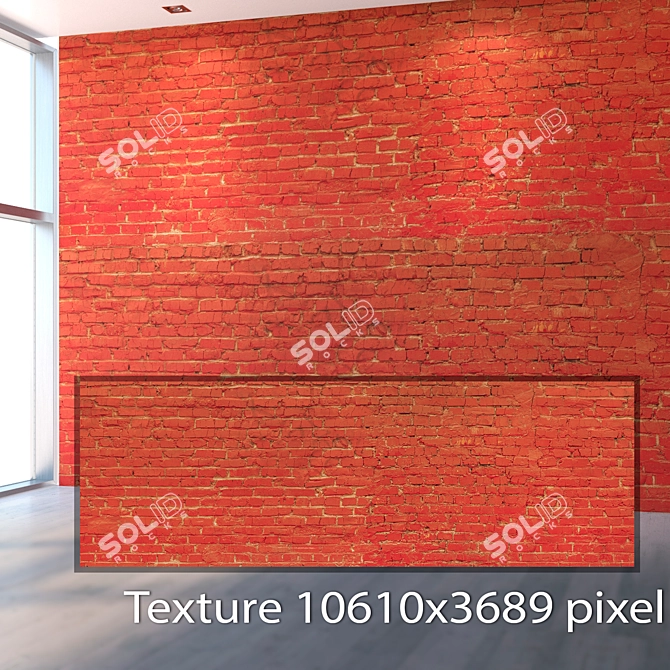 Title: Authentic Red Brick Wall 3D model image 2