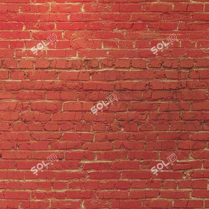 Title: Authentic Red Brick Wall 3D model image 3