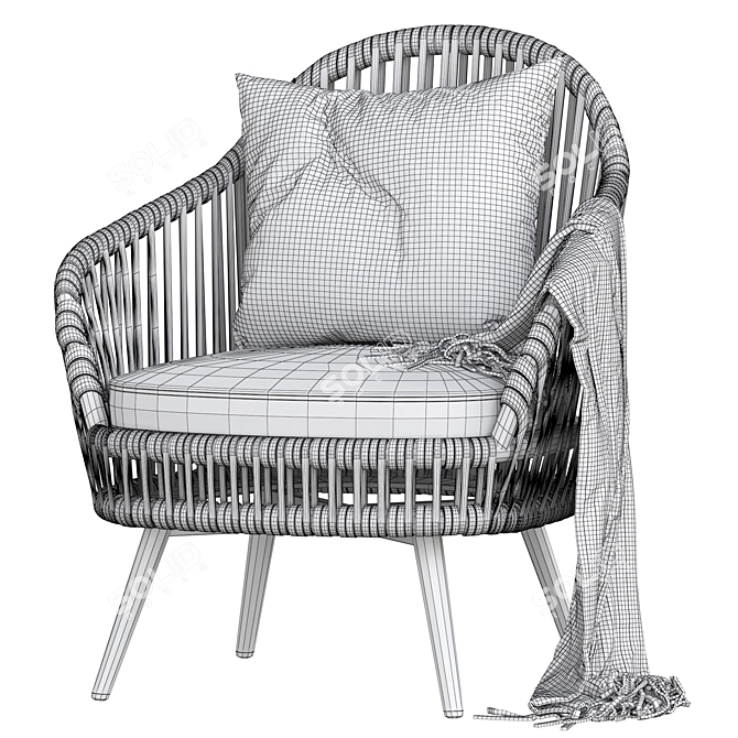 Elegant Daisy Swivel Chair 3D model image 1