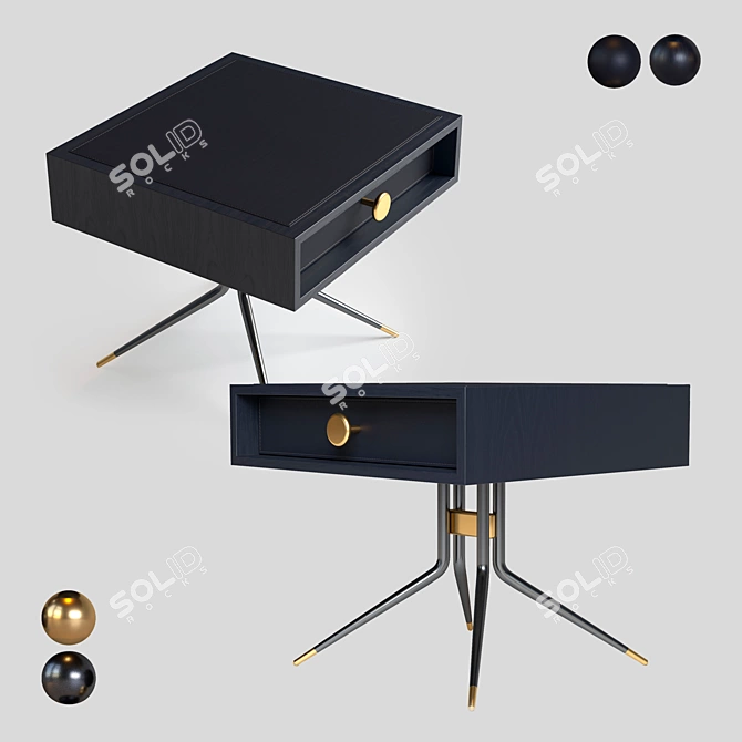 Swing Bedside Table: Elegant and Functional 3D model image 2