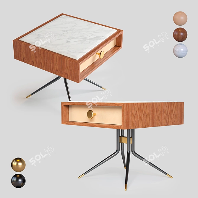 Swing Bedside Table: Elegant and Functional 3D model image 3