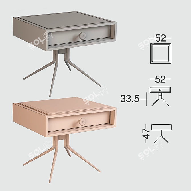 Swing Bedside Table: Elegant and Functional 3D model image 5