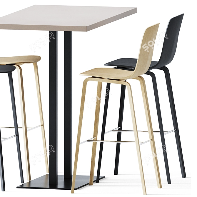 Elevate Your Space: High Table XT 496AQ 3D model image 5