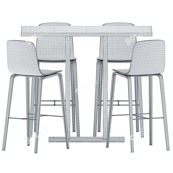 Elevate Your Space: High Table XT 496AQ 3D model image 6