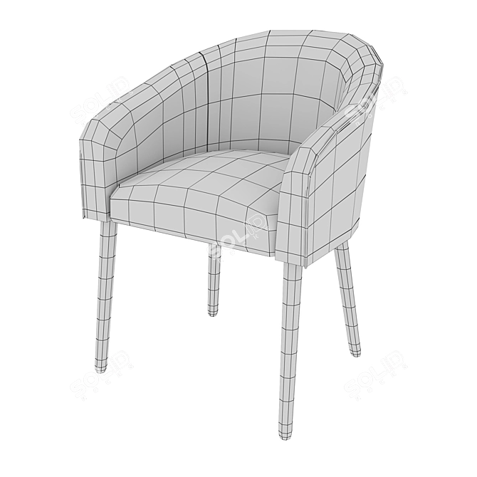 Angelica Upholstered Chair: Sleek and Stylish 3D model image 3