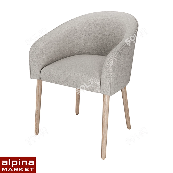 Angelica Upholstered Chair: Sleek and Stylish 3D model image 5