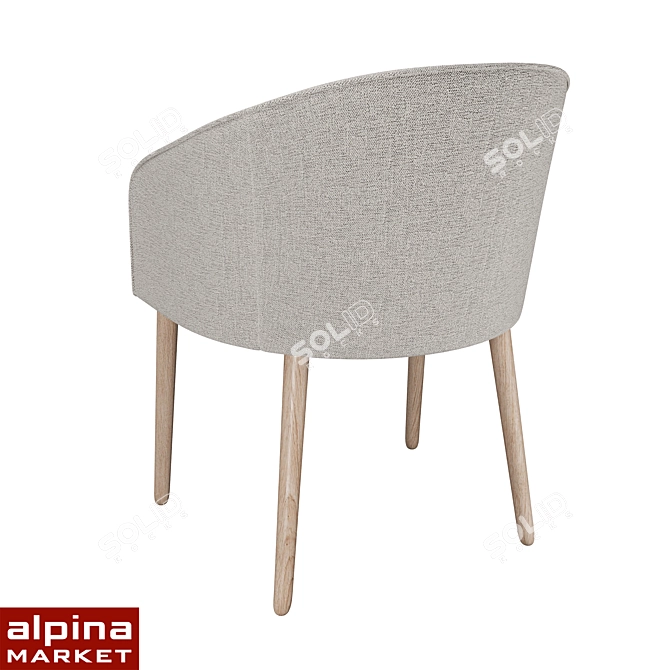 Angelica Upholstered Chair: Sleek and Stylish 3D model image 6