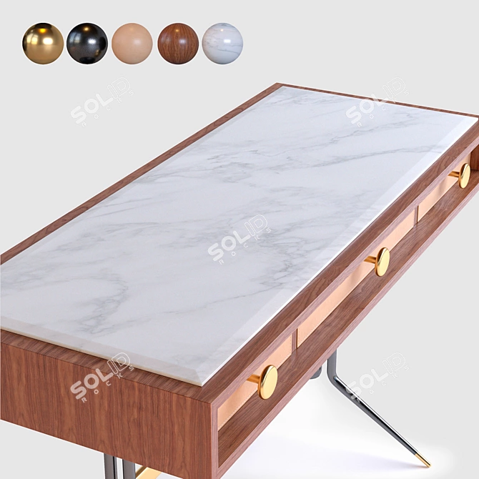 Swing Secretaire: Stylish Storage Solution 3D model image 4