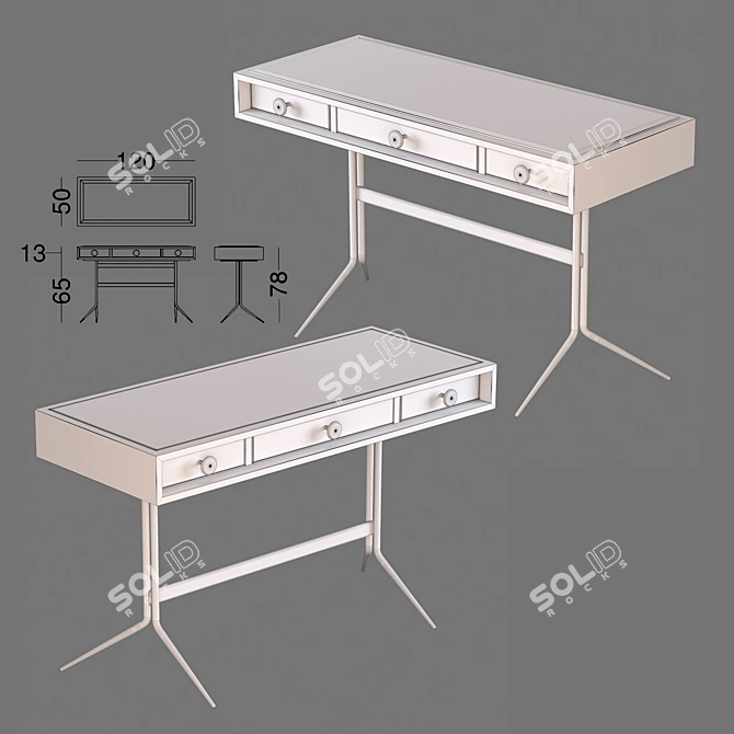 Swing Secretaire: Stylish Storage Solution 3D model image 6