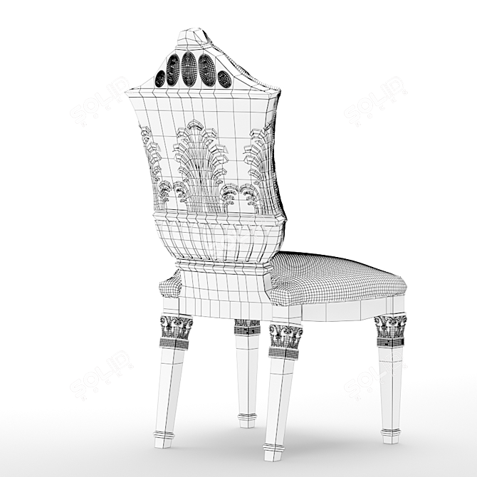 Mosaic Elegance Blonde Dining Chair 3D model image 13