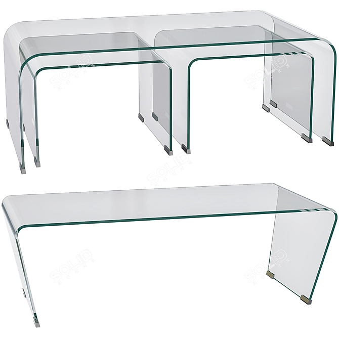 Modern Glass Coffee Tables 3D model image 1