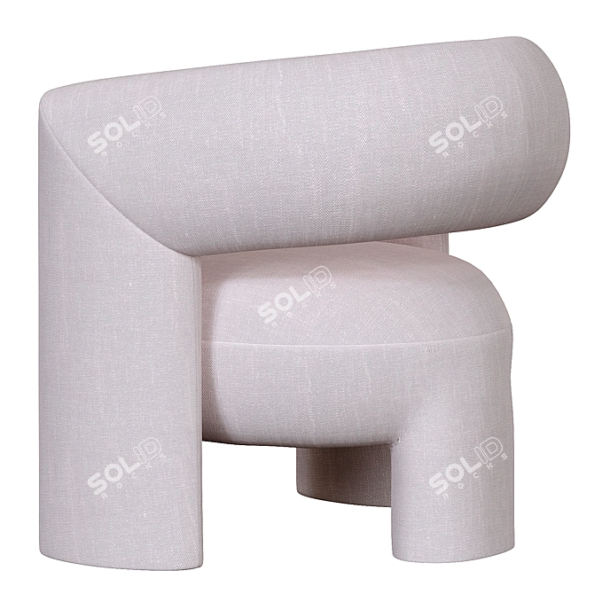 Luxury Italian Armchair: Via del Corso 3D model image 2