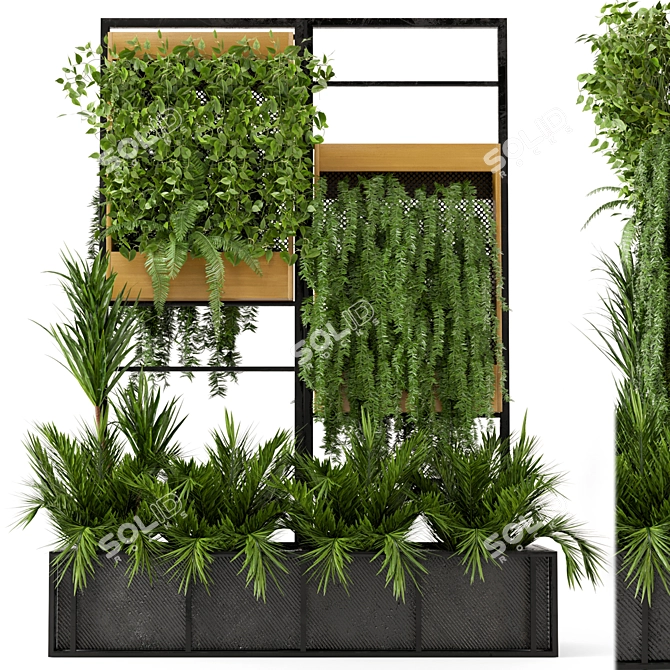 Outdoor Garden Set 113: Stunning Bush and Tree Ensemble 3D model image 3