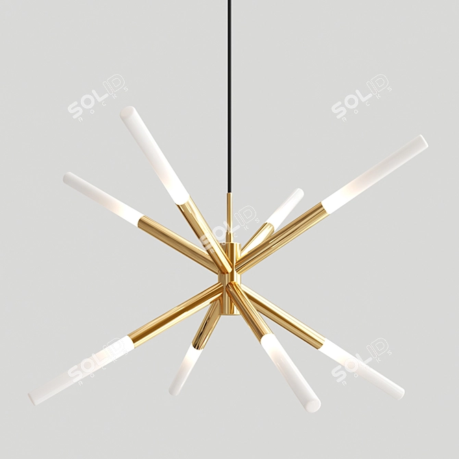 Elegant Antique Brass Chandelier 3D model image 2