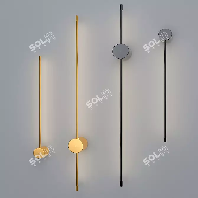 Sleek Aluminum LED Wall Light 3D model image 1