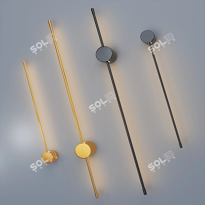 Sleek Aluminum LED Wall Light 3D model image 2