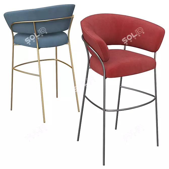 Sleek Jazz Stool 3D model image 1