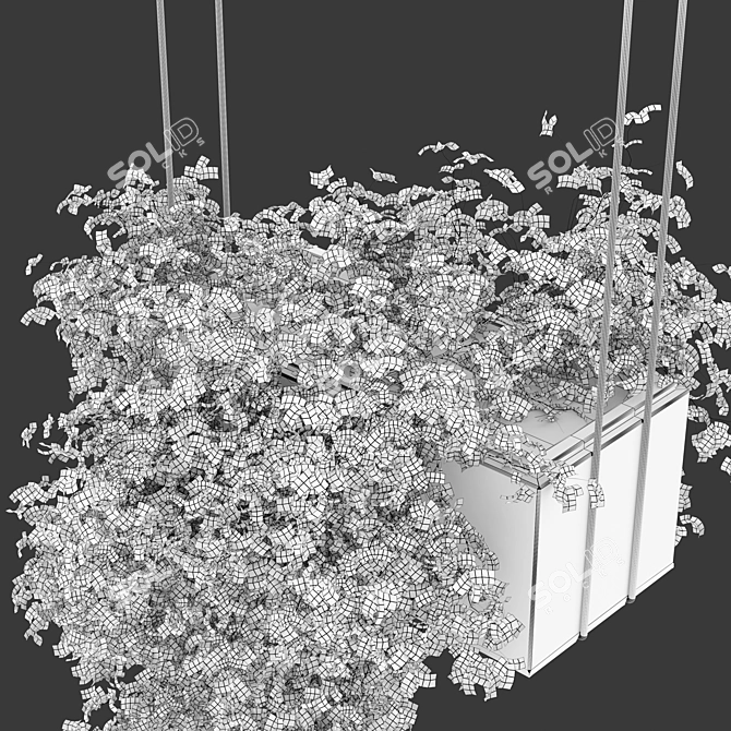 Natural Wood Hanging Plant Holder 3D model image 4