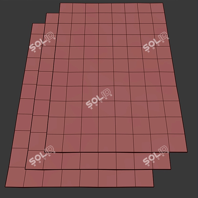 Minimalist Non-Slip IKEA Rugs Set 3D model image 2