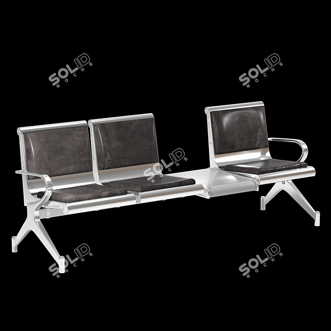 Traveler's Rest: Airport & Railway Chairs 3D model image 2