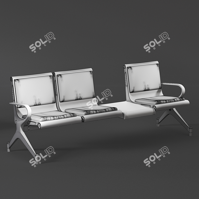 Traveler's Rest: Airport & Railway Chairs 3D model image 7