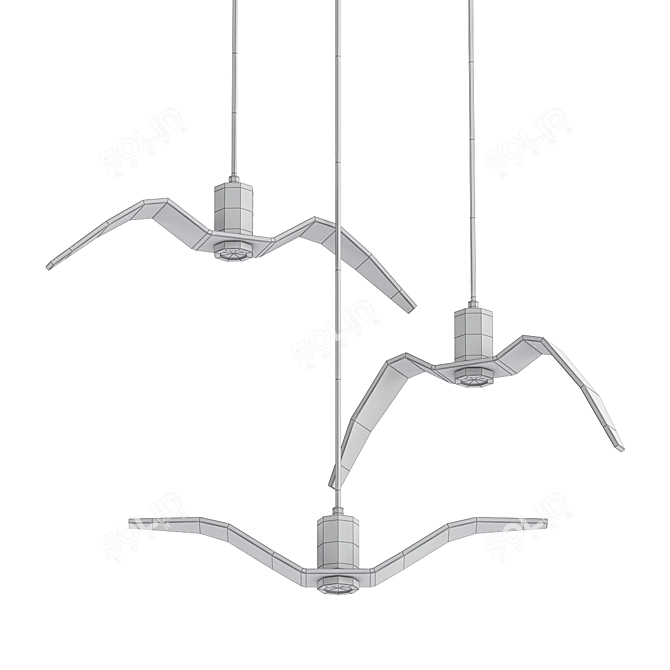 Night Birds: Elegant Pendant Light 3D model image 2