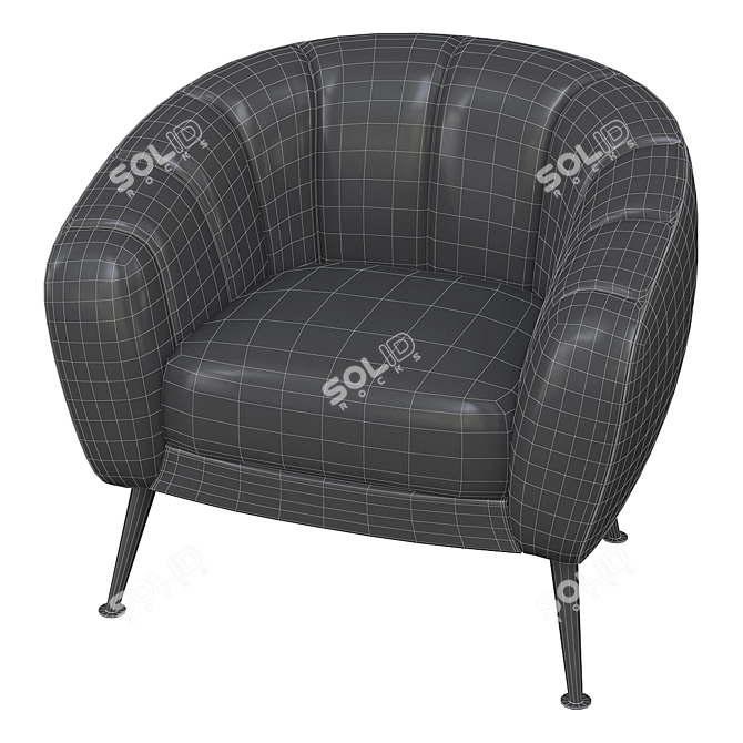 Elegant Primrose Accent Armchair 3D model image 2