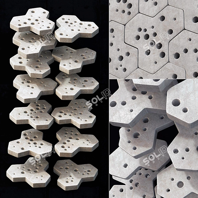 Polygon Stone Decor - Unique Stone Hole Decoration 3D model image 1