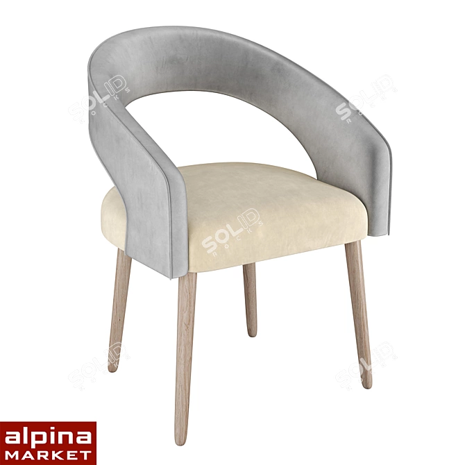 Veronica Upholstered Chair: Elegant Comfort in Your Home 3D model image 1