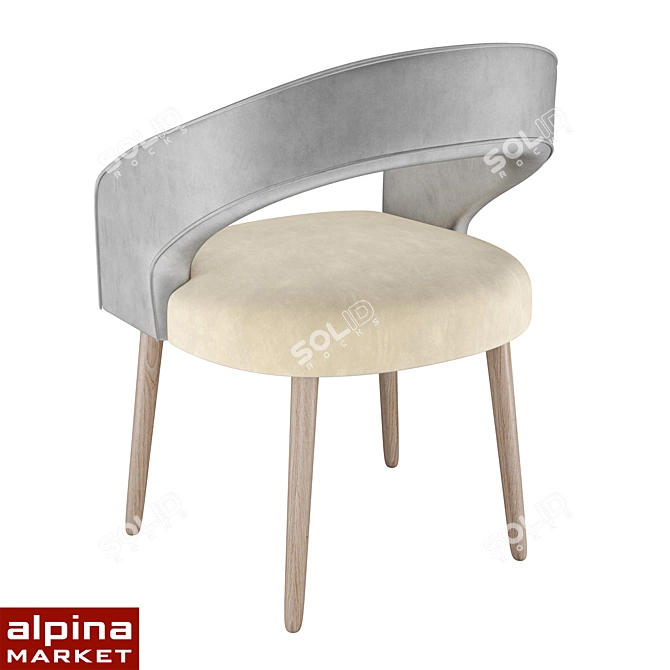 Veronica Upholstered Chair: Elegant Comfort in Your Home 3D model image 2