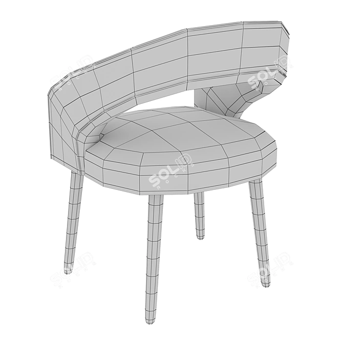 Veronica Upholstered Chair: Elegant Comfort in Your Home 3D model image 4